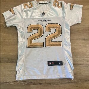 Nike White and Gold Broncos Jersey